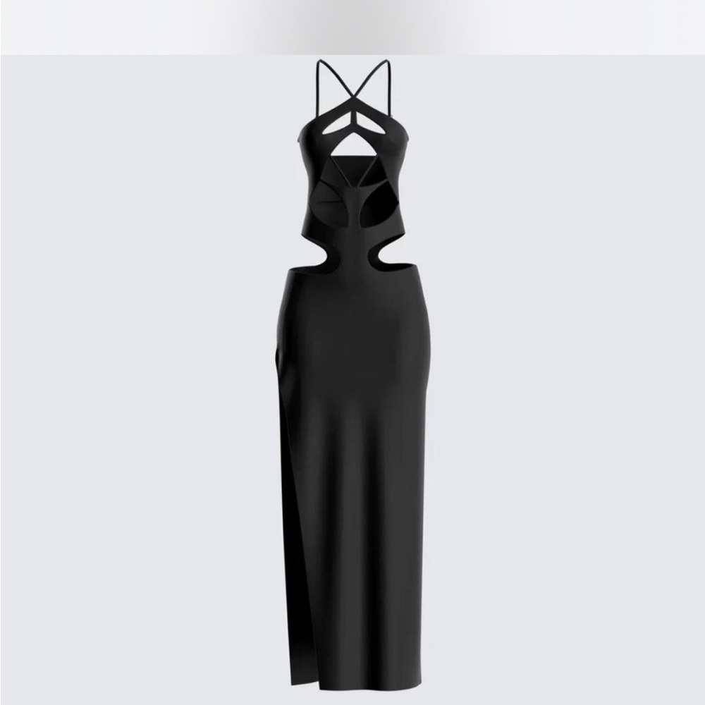black cutout maxi dress